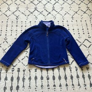 REI girls violet blueish purple fleece jacket